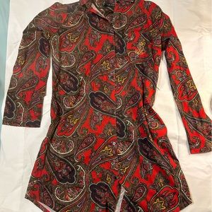 NWOT Ralph Lauren Red Paisley Nightshirt XS